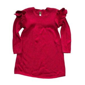 Tea Collection Red Ruffle Sleeve Dress 6y